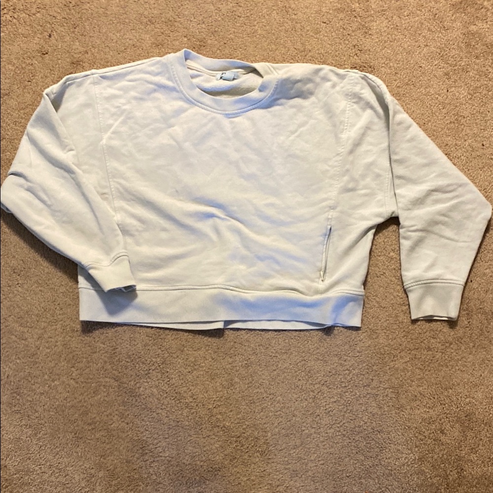 Cream Crop Top with Ribbed Details